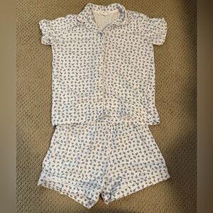 Mango Blue and White Pajama Set